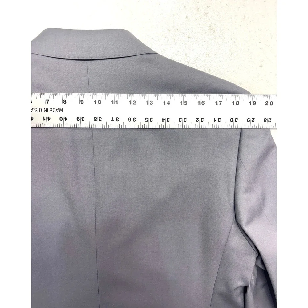 vtg Studio Milano Italy 40S 34x29 Gray 2pc Pant Suit 100% Wool Pleated‎ Cuffed